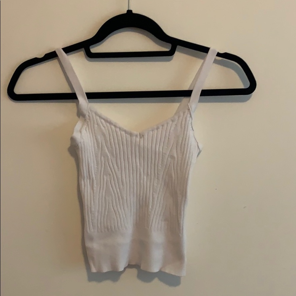 Seek White knit Crop tank top